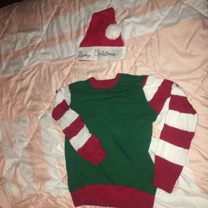 Ugly Christmas Sweater & Santa Hat